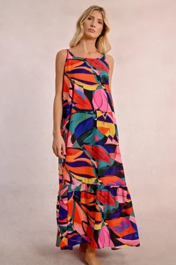 Robe longue à imprimé floral