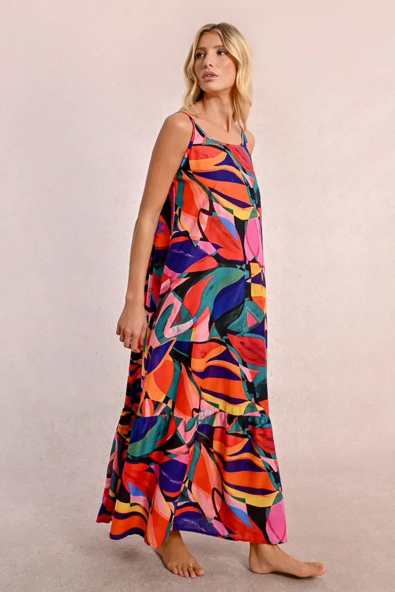 Robe longue à imprimé floral