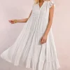 Robe longue à multi-volants