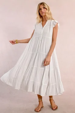 Robe longue à multi-volants