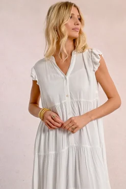 Robe longue à multi-volants