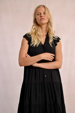 Robe longue à multi-volants