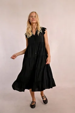Robe longue à multi-volants