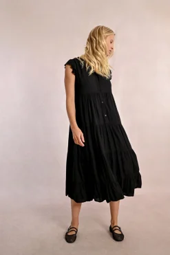 Robe longue à multi-volants