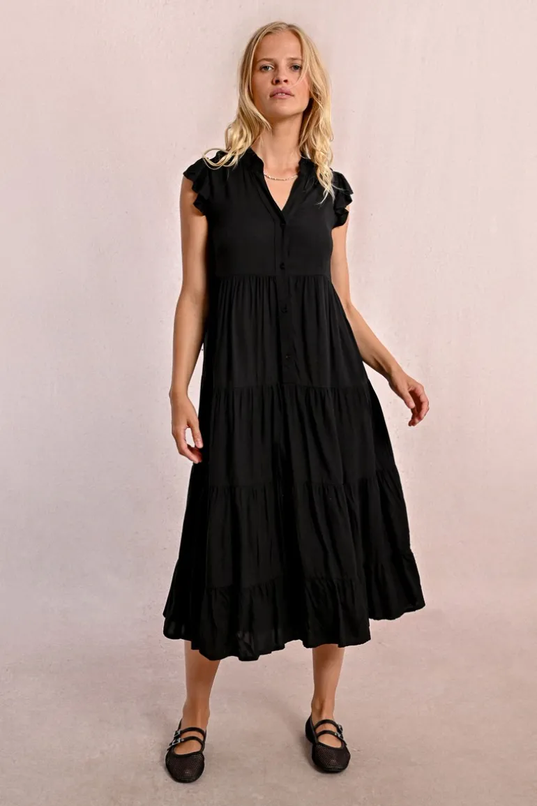 Robe longue à multi-volants