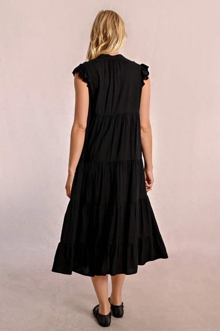Robe longue à multi-volants