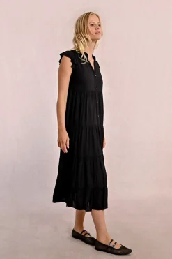 Robe longue à multi-volants