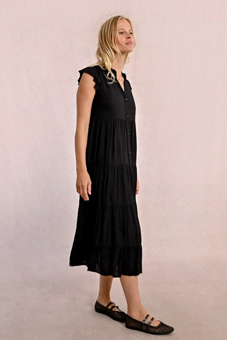 Robe longue à multi-volants