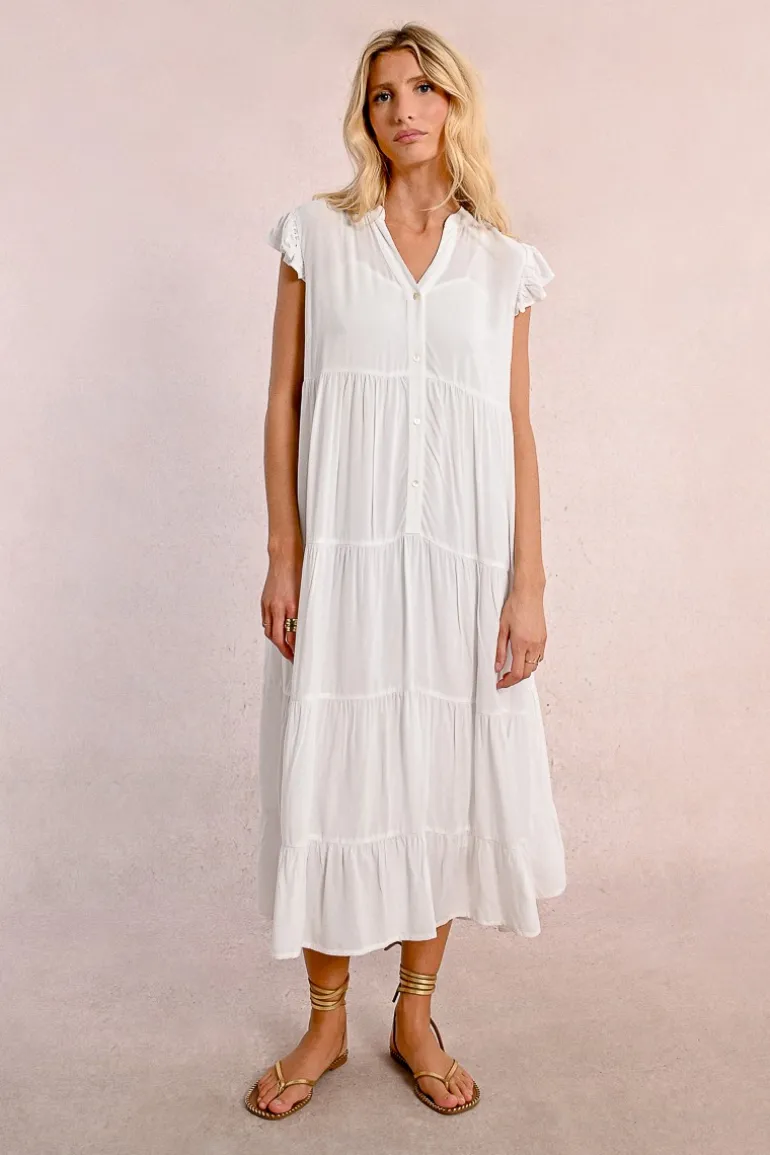 Robe longue à multi-volants
