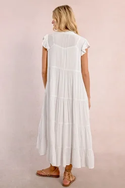 Robe longue à multi-volants