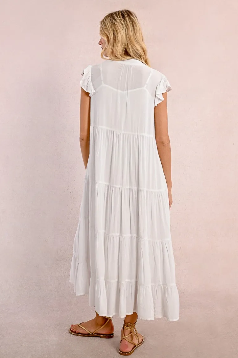 Robe longue à multi-volants