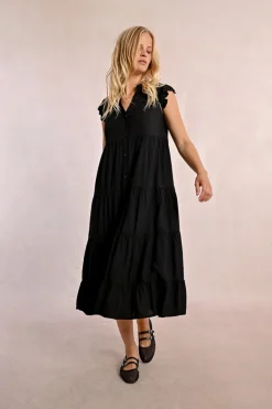Robe longue à multi-volants