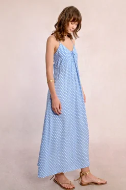 Robe longue à pois