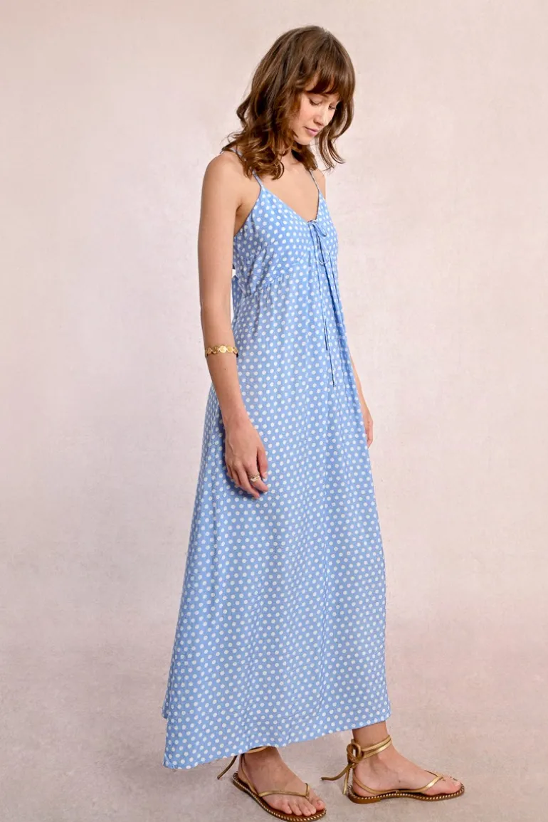 Robe longue à pois