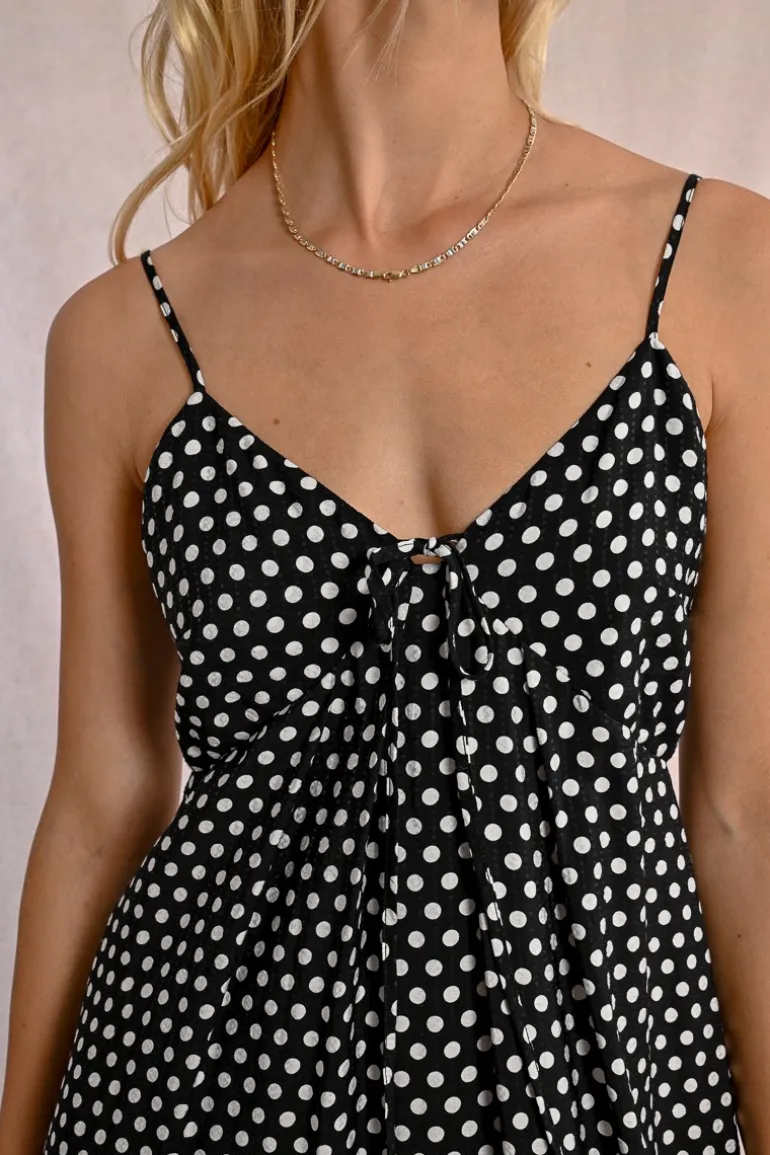 Robe longue à pois