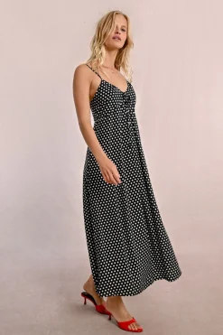 Robe longue à pois