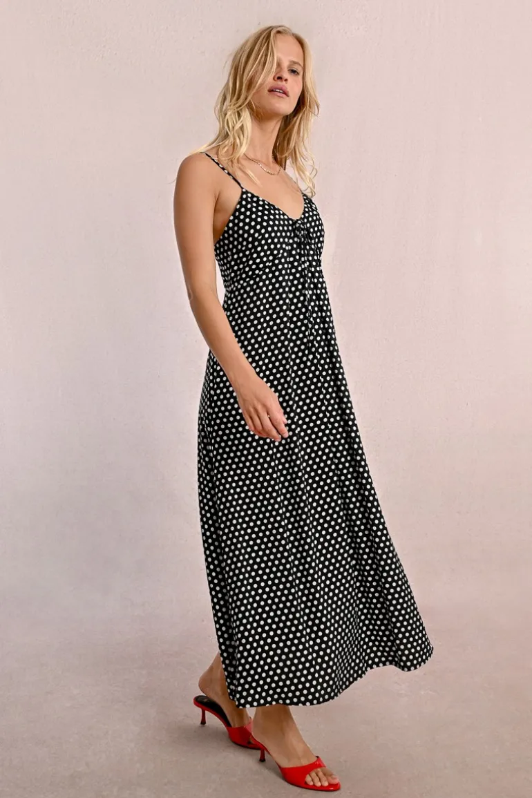 Robe longue à pois