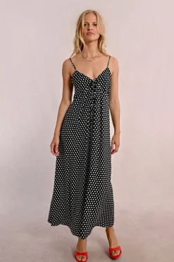 Robe longue à pois