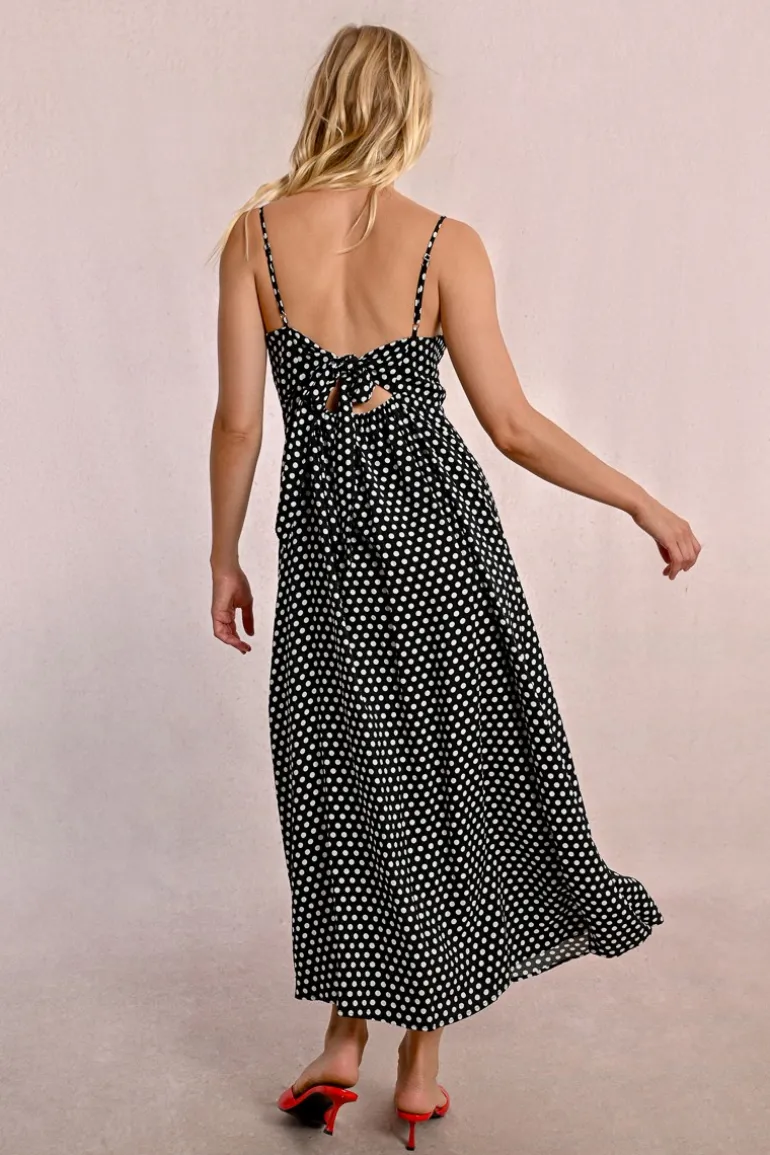 Robe longue à pois