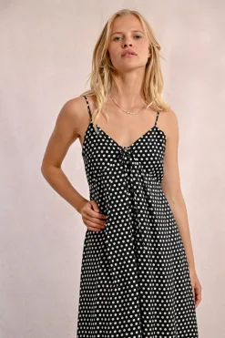 Robe longue à pois