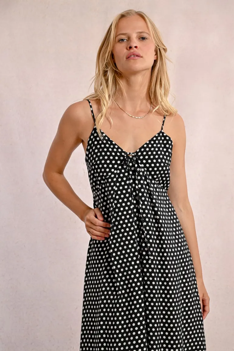 Robe longue à pois