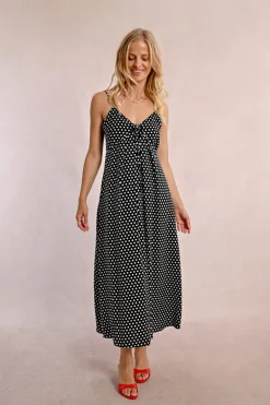 Robe longue à pois