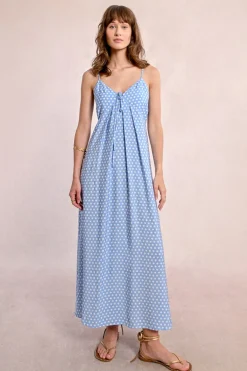 Robe longue à pois