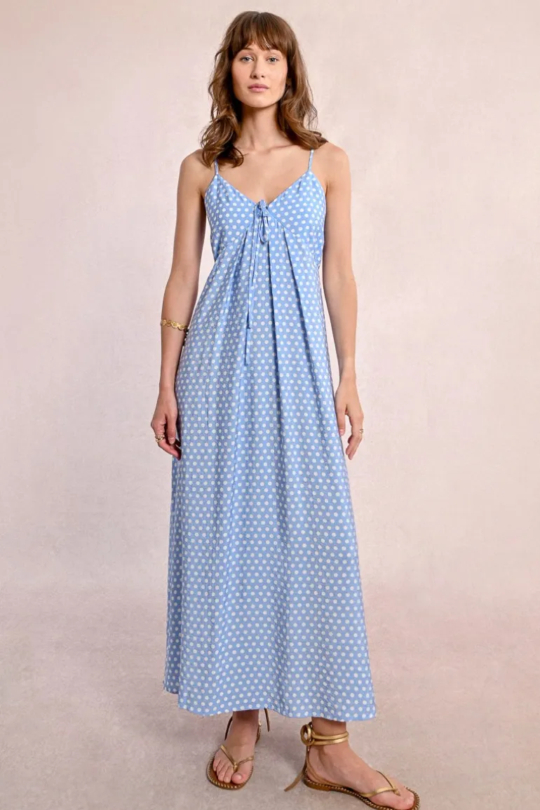 Robe longue à pois