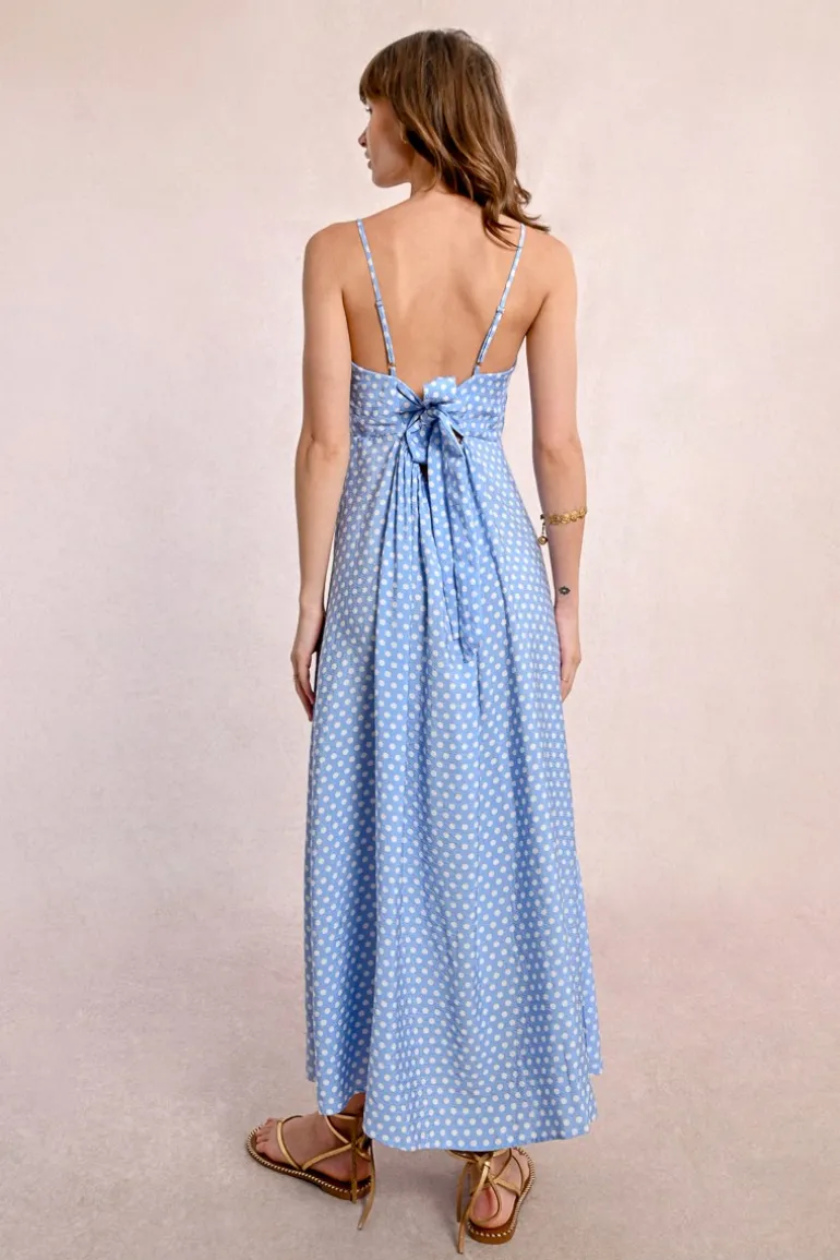 Robe longue à pois