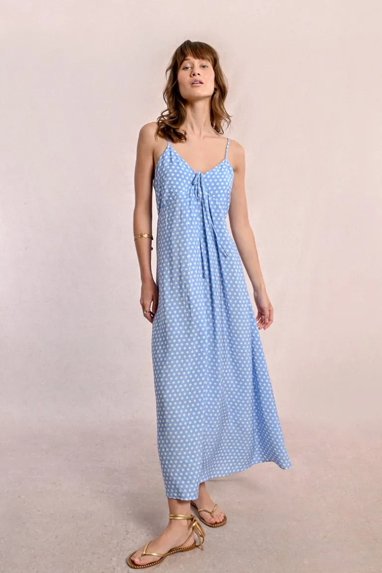Robe longue à pois