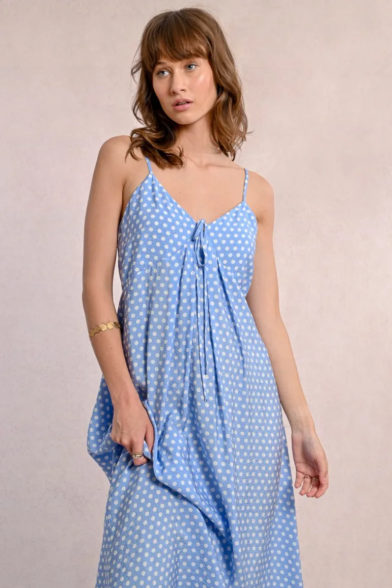 Robe longue à pois