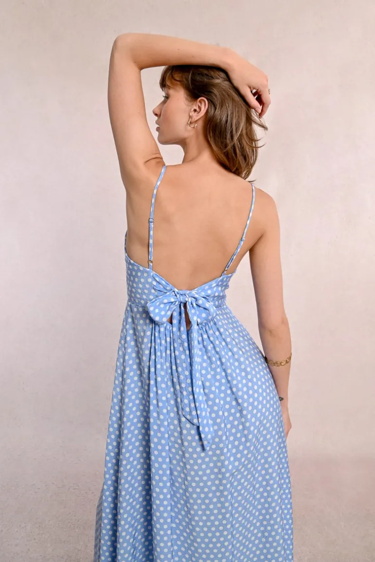 Robe longue à pois