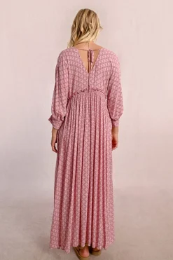 Robe longue à taille élastiquée