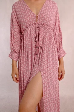 Robe longue à taille élastiquée