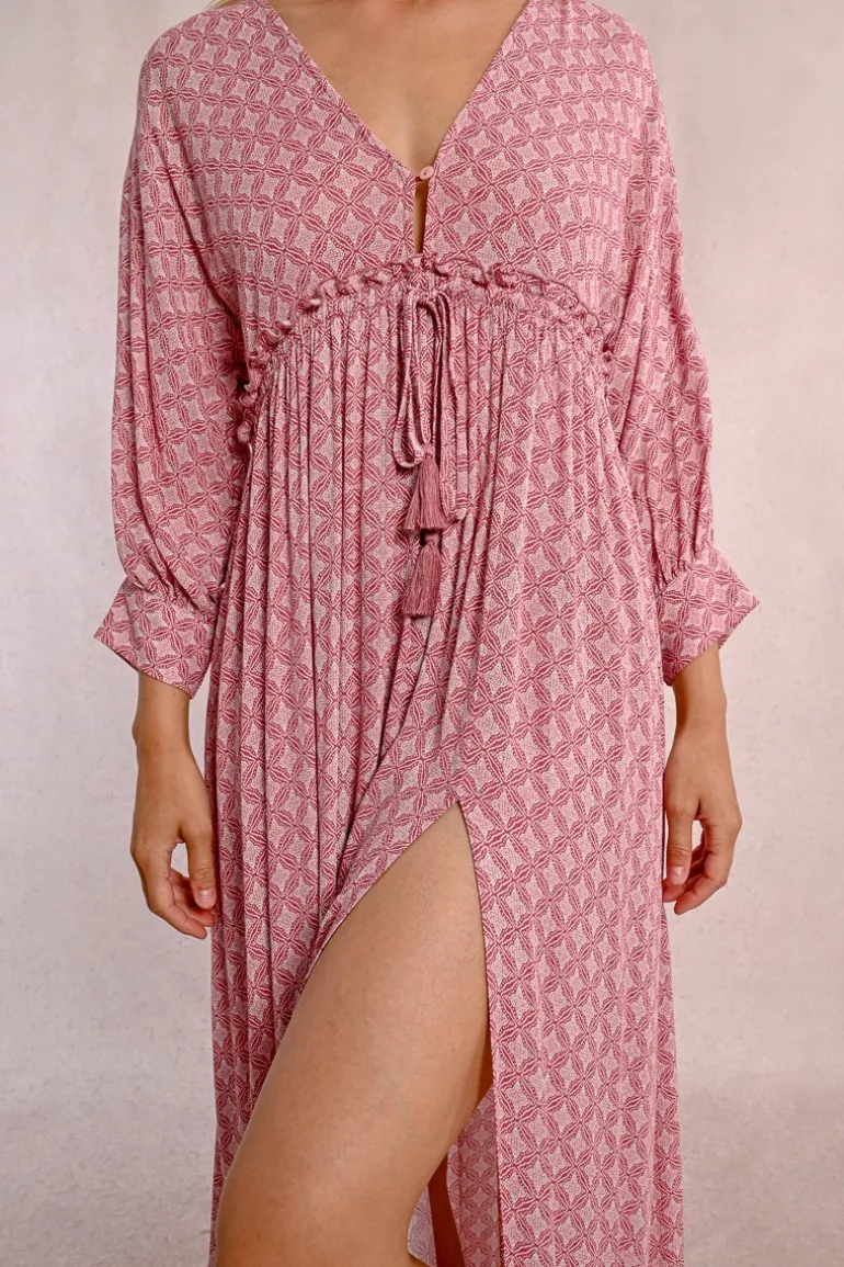 Robe longue à taille élastiquée