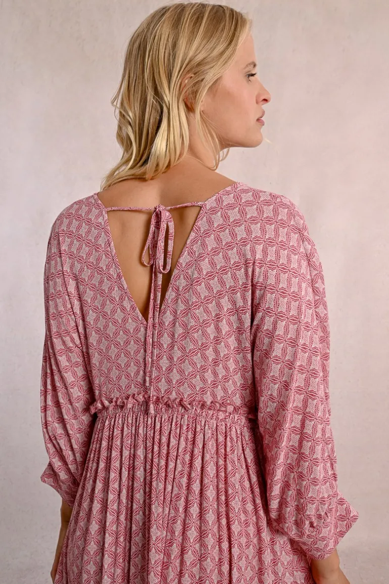 Robe longue à taille élastiquée