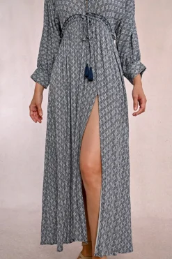 Robe longue à taille élastiquée