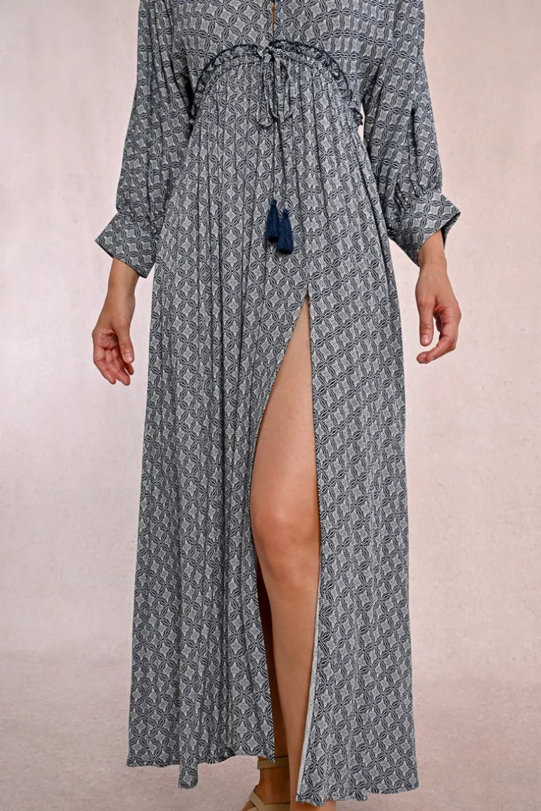 Robe longue à taille élastiquée