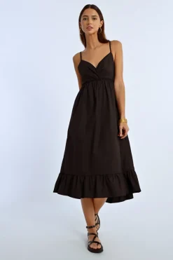 Robe longue à volant