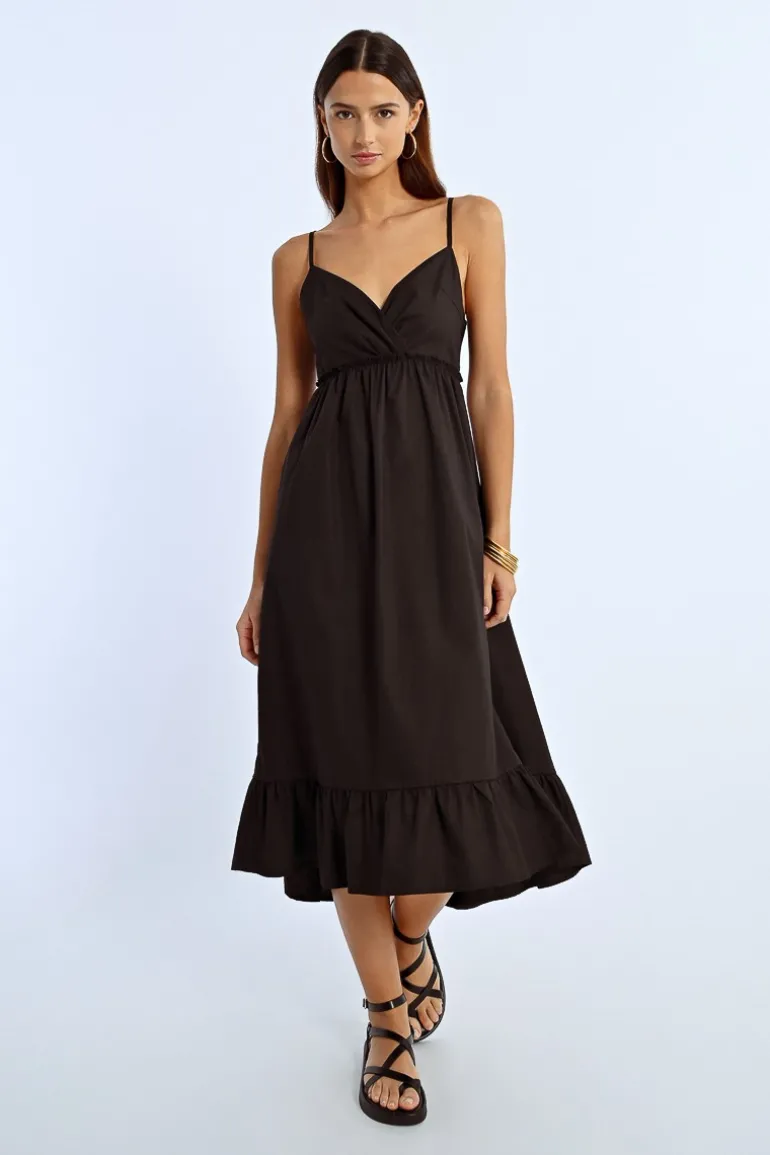 Robe longue à volant