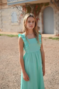 Robe longue à volants