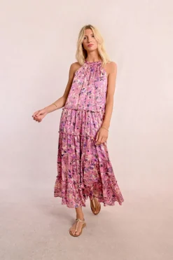 Robe longue à volants