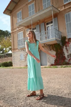 Robe longue à volants