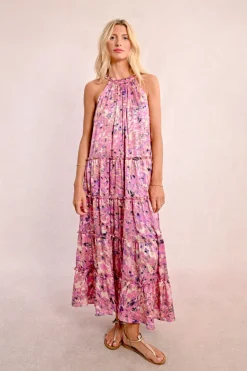 Robe longue à volants