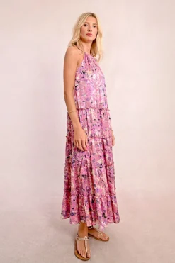 Robe longue à volants