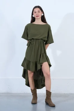 Robe longue asymétrique