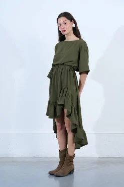 Robe longue asymétrique