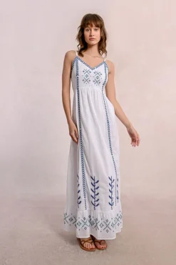 Robe longue brodée