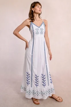 Robe longue brodée