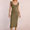 Robe longue côtelée